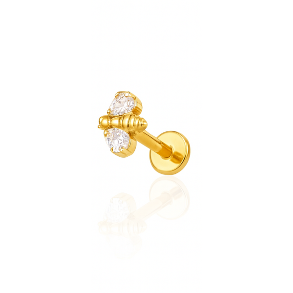Piercing abelha titânio pvd gold
