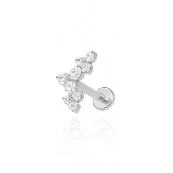 Piercing tripla flor titânio natural
