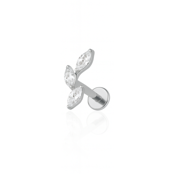 Piercing três pedras titânio natural