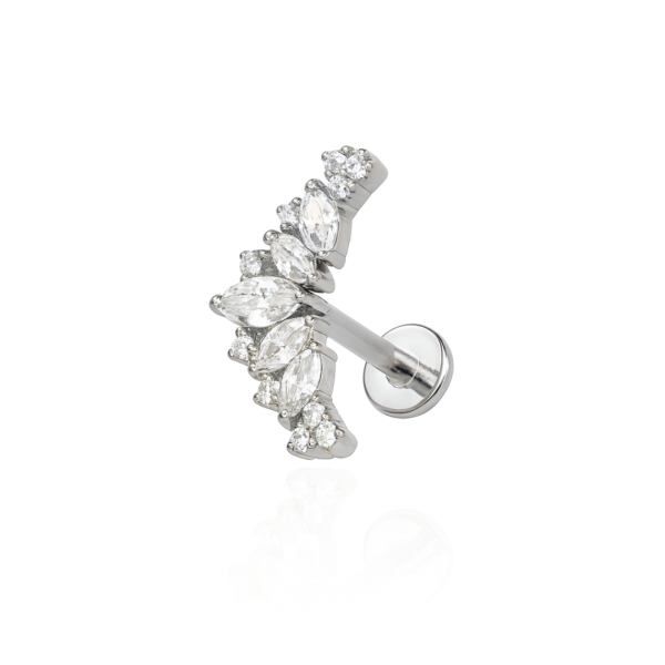 Piercing coroa luxo titânio natural