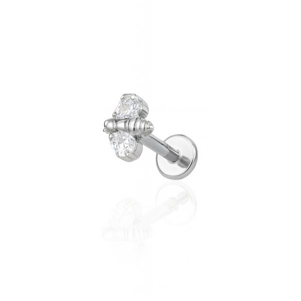 Piercing abelha titânio atural