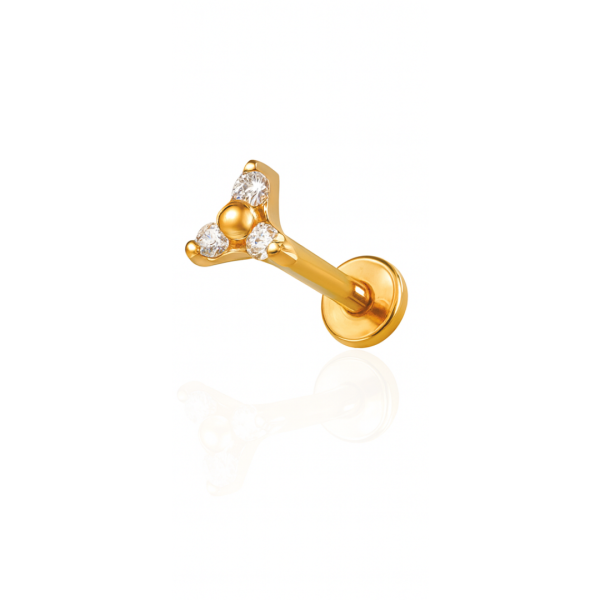 Piercing mini trinity titânio pvd gold
