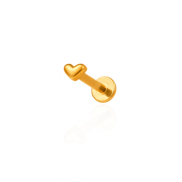 Piercing mini coração titânio pvd gold