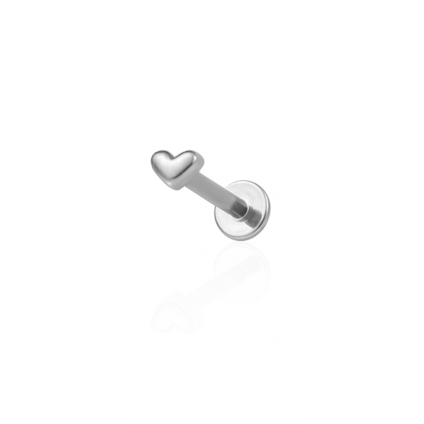 Piercing mini coração titânio natural